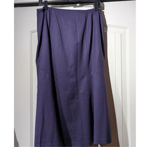 Talbot's Purple Wool Stretch Fully Lined Panel Flare Skirt Women's Plus Size 12W - Picture 2 of 13